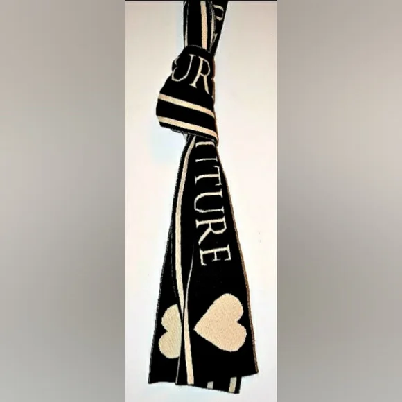 Juicy Couture Black and White Collegiate Logo Soft Wool Long S… - Picture 4 of 9